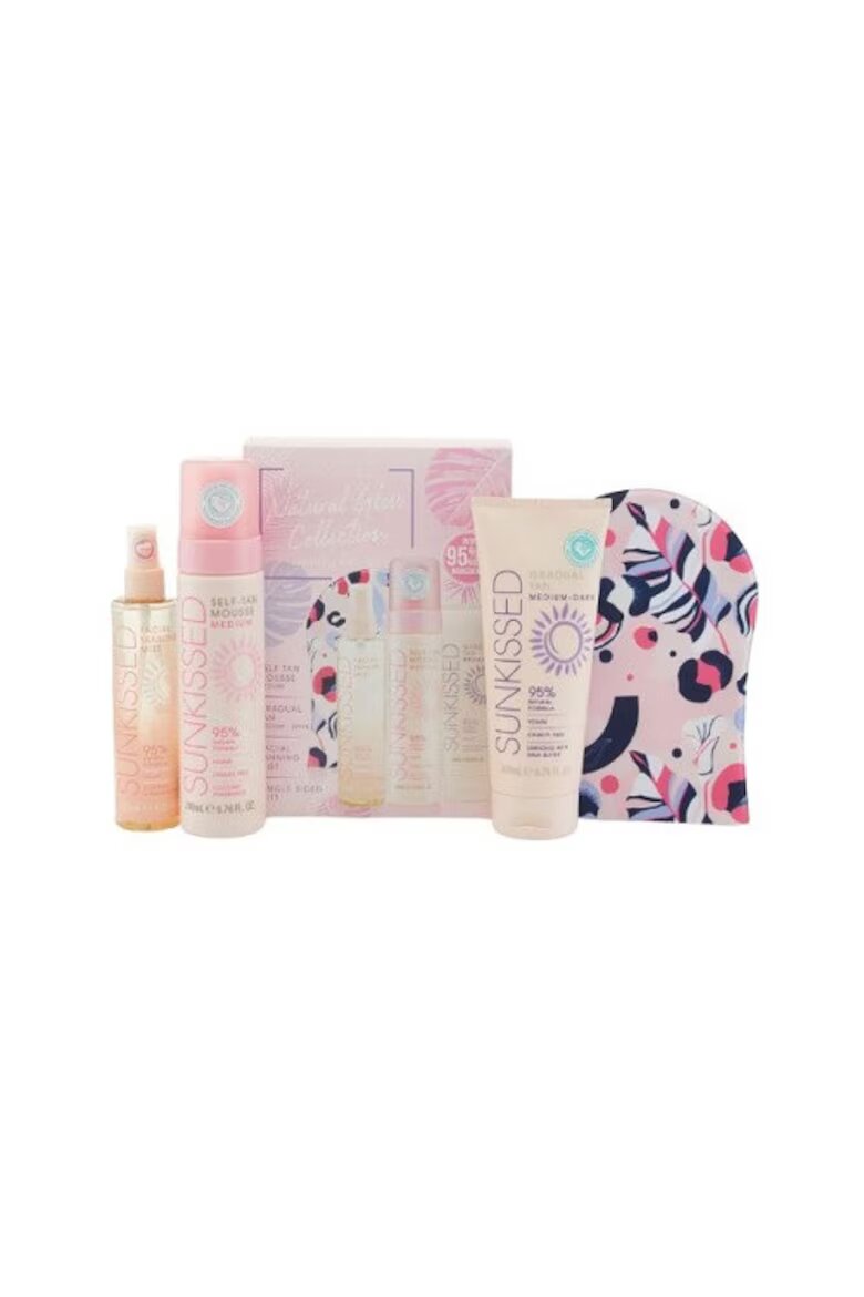 Sunkissed Комплект за автобронзиране Подаръчен комплект от колекцията Natural Glow със средно тъмна автобронзираща пяна