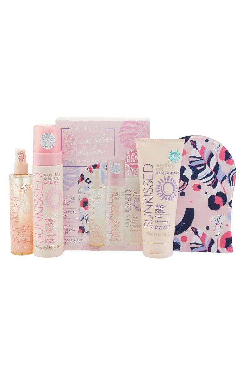 Sunkissed Комплект за автобронзиране Подаръчен комплект от колекцията Natural Glow със средно тъмна автобронзираща пяна