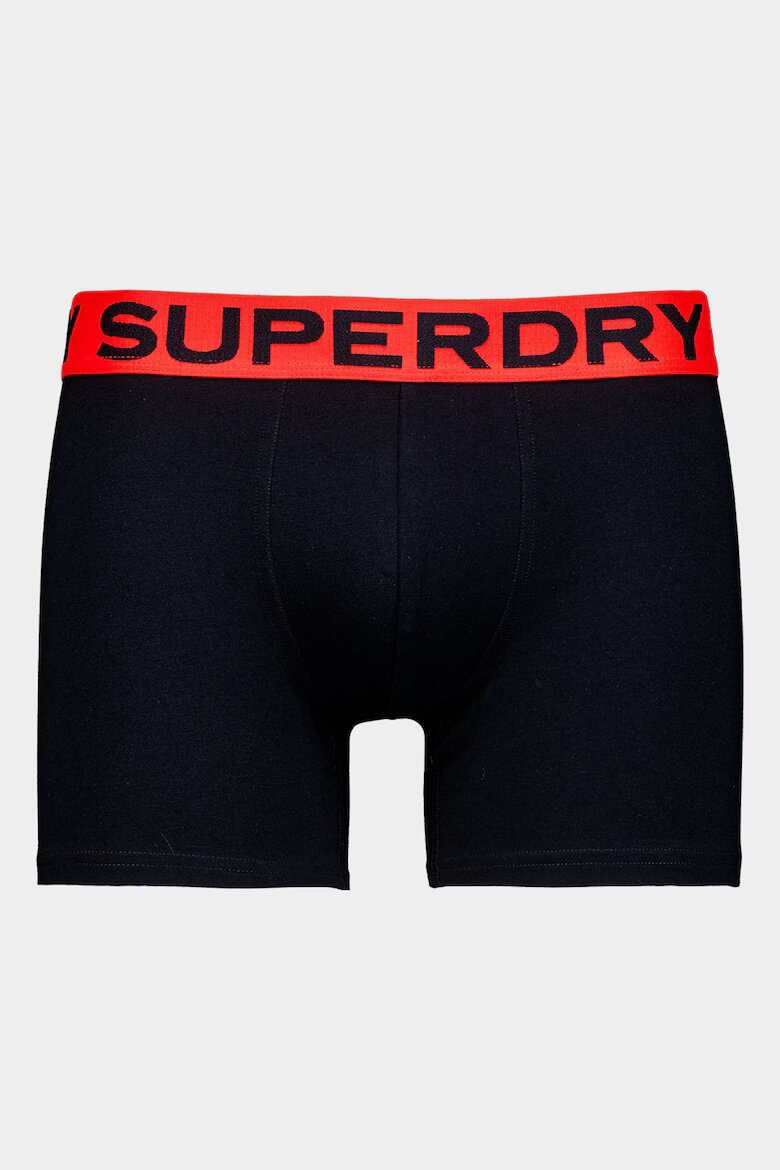 Superdry & Co Боксерки с памук с лого - 3 чифта Черен/Мандарина