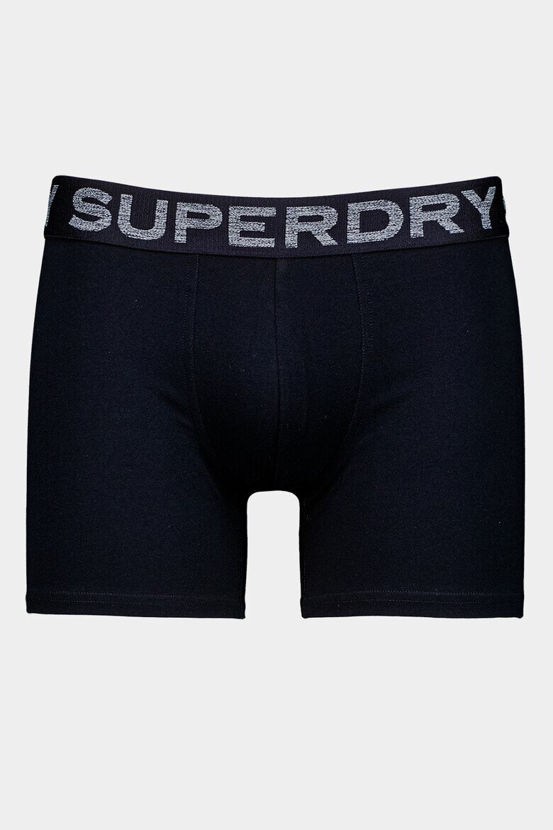 Superdry & Co Боксерки с памук с лого - 3 чифта Черен/Мандарина