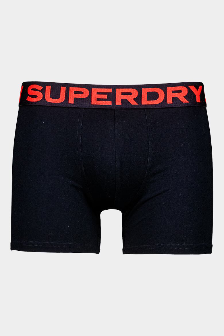 Superdry & Co Боксерки с памук с лого - 3 чифта Черен/Мандарина