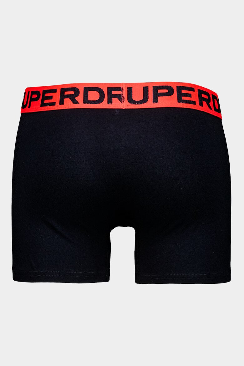 Superdry & Co Боксерки с памук с лого - 3 чифта Черен/Мандарина