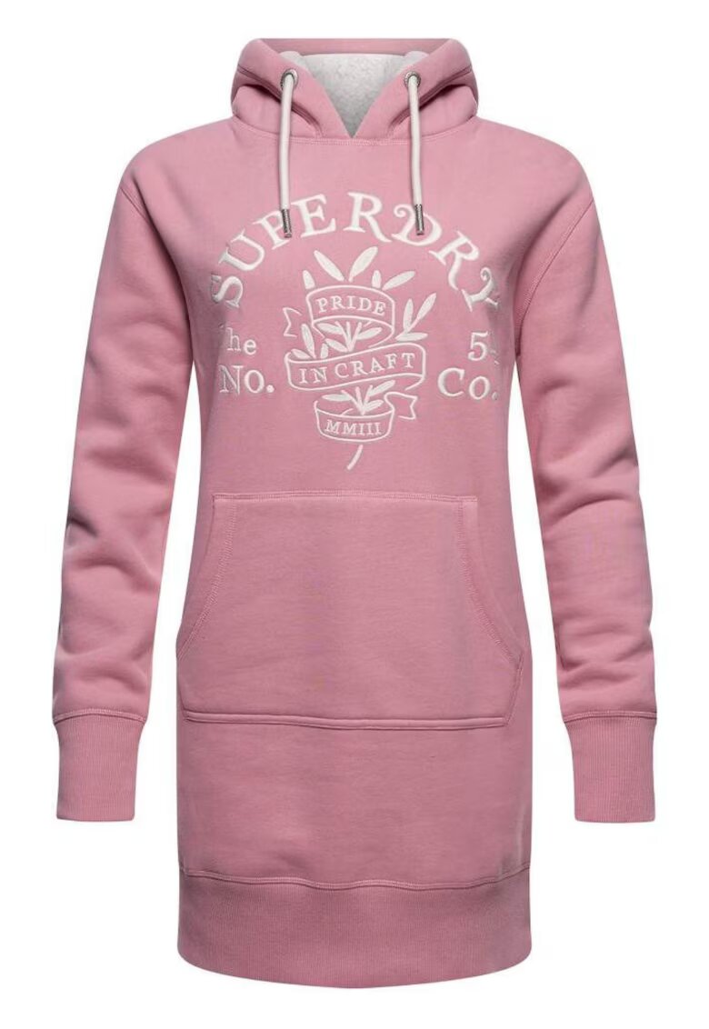 Superdry  Co Дамска рокля - Superdry - Памук - Розова - Розово