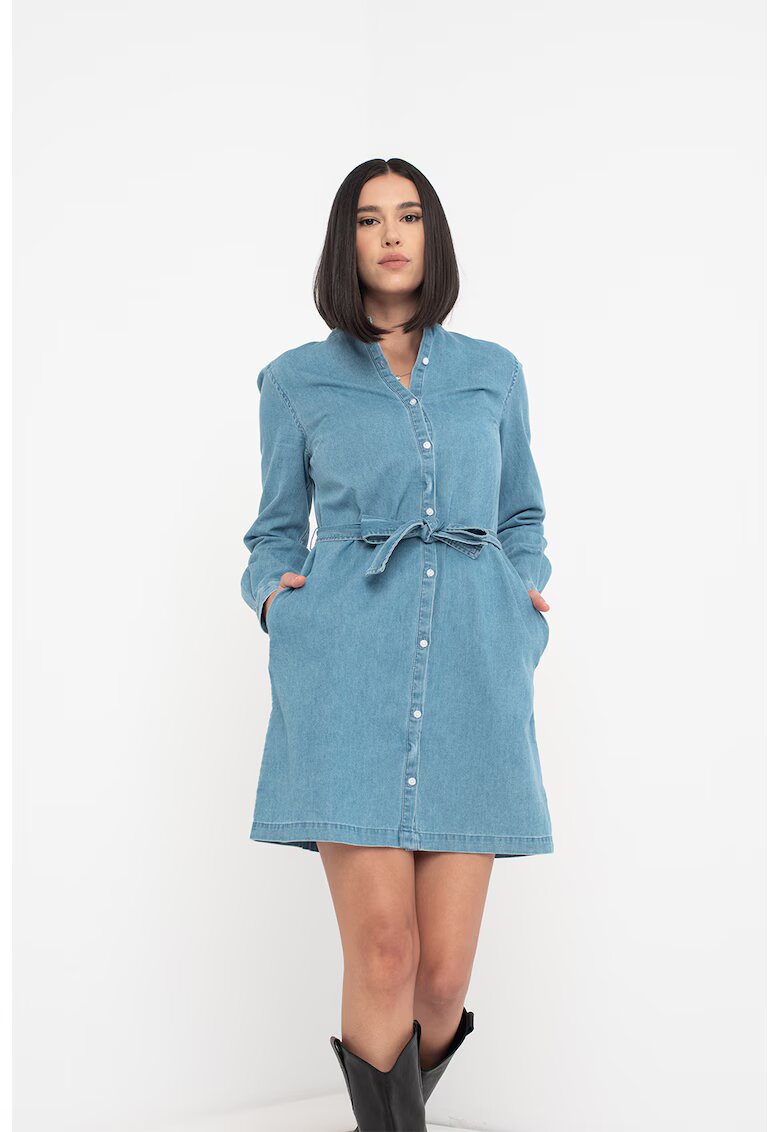 Superdry  Co Рокля от шамбре с връзки - Светлосин