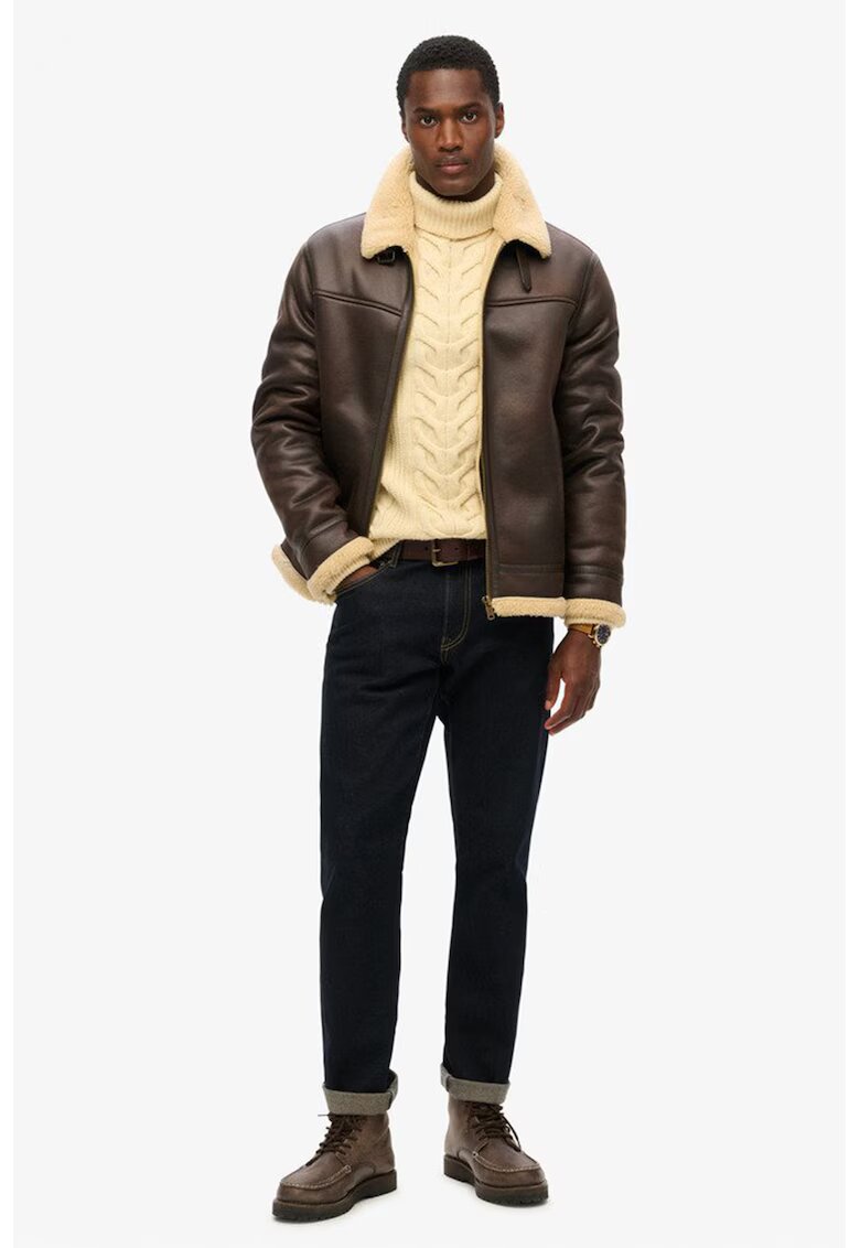 Superdry  Co SUPERDRY - Яке от еко кожа с плюшена подплата