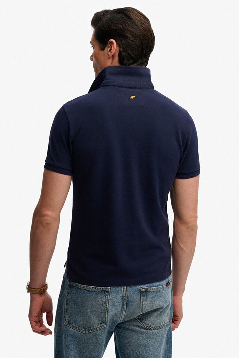 Superdry & Co Тениска с яка Ултрамарин синьо