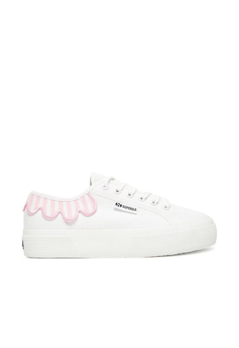 Superga Дамски кецове - розово-бели - текстил