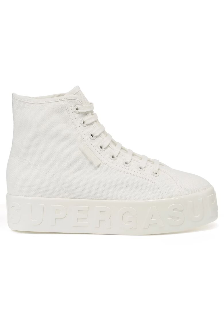 Superga Дамски маратонки Shiny 3D Lettering - текстил - бели -