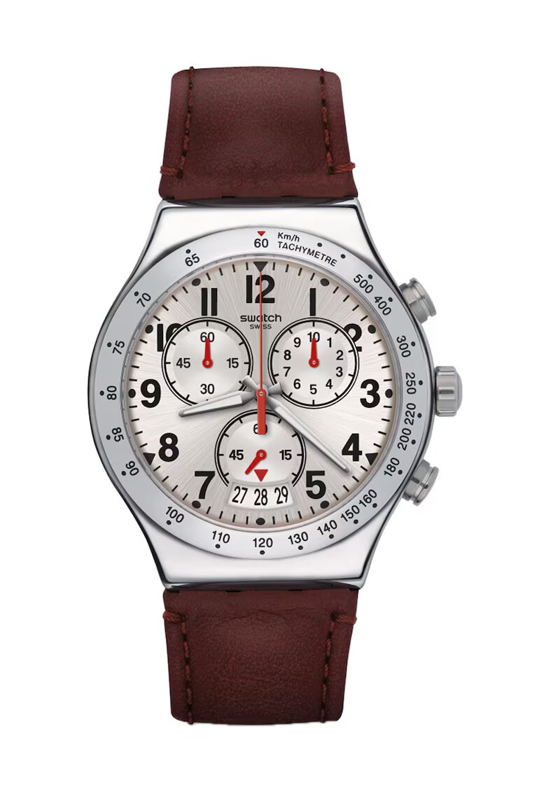 Swatch TBC Man Irony Silvery & Purple Chrono Watch