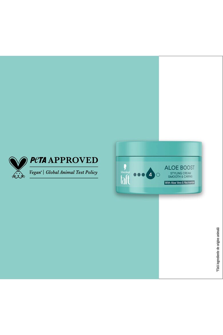 Taft Крем за коса Schwarzkopf Aloe Boost за оформяне Ниво на фиксация 4 Гладък и подхранващ крем за всички типове коса Предлага устойчивост и грижа Веган формула 100 мл
