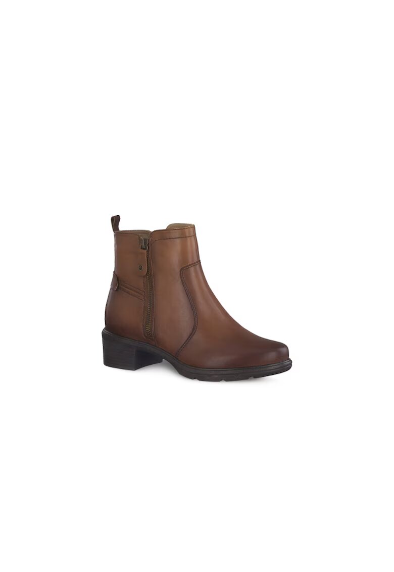 Tamaris Боти на ток Comfort Cognac - Естествена кожа