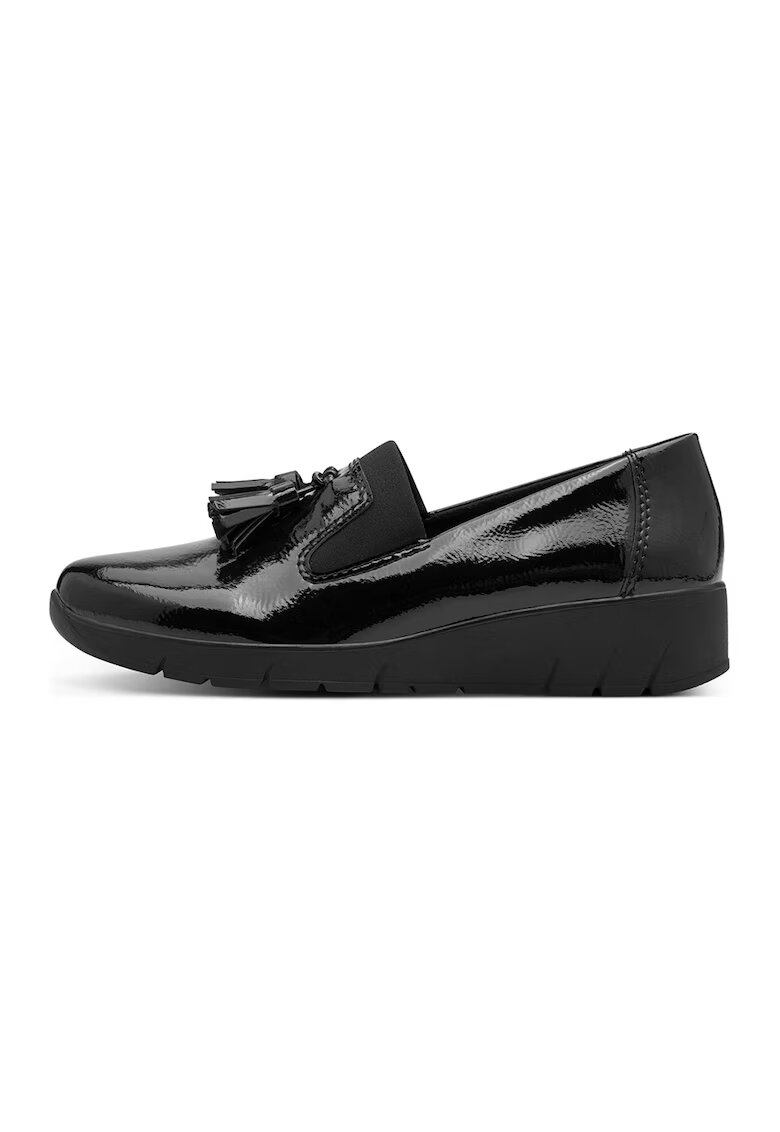 Tamaris Comfort Мокасини с лачен ефект - Черен