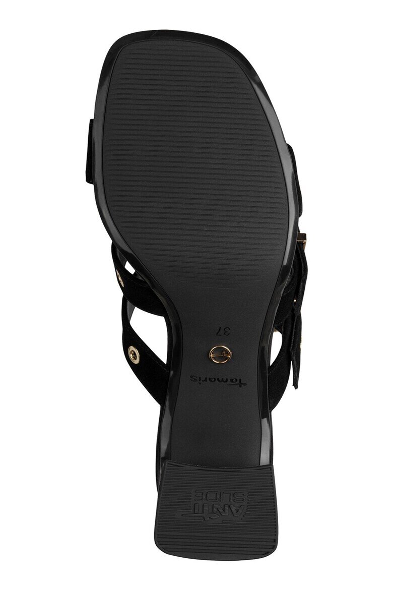 Tamaris Велурени сандали Черен