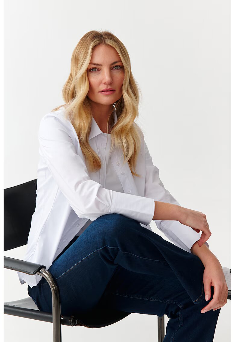 Tatuum Риза с принт и широка яка - Бял/Черен