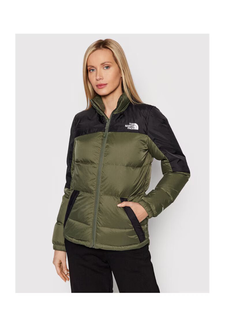 The North Face Дамско пухено яке зелено - лека изработка