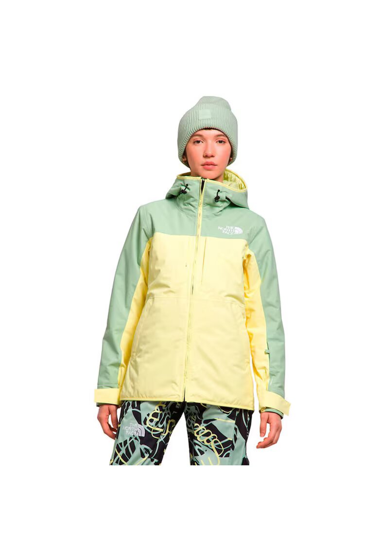 The North Face Дамско спортно яке водоустойчиво - топло - зелено/жълто - найлон - с качулка