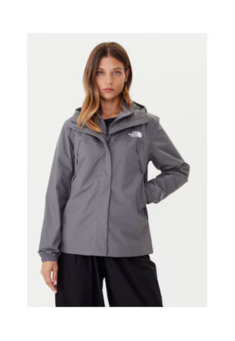 The North Face Дамско яке за дъжд - сиво - рециклиран полиестер