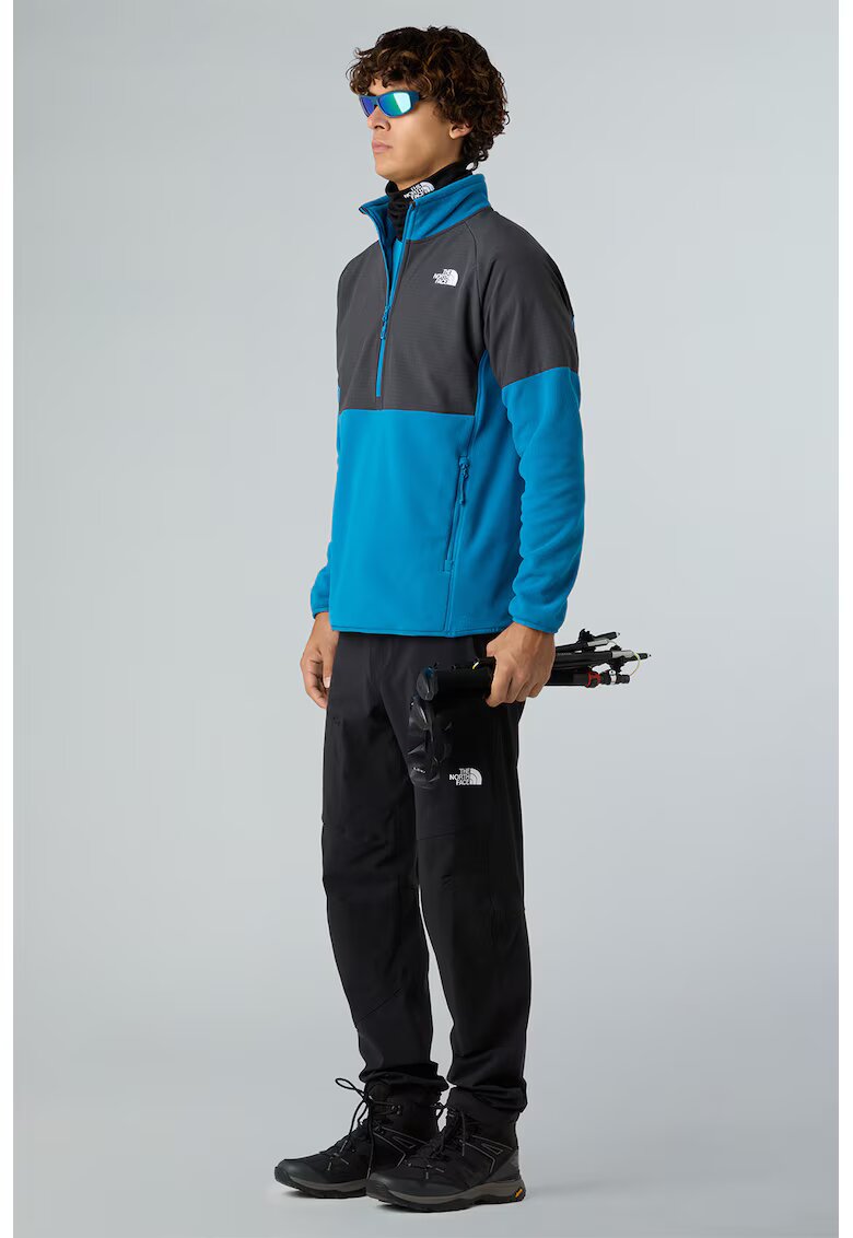 The North Face Хайкинг суитшърт Glacier Heavyweight с къс цип - Пастелносин/Сив