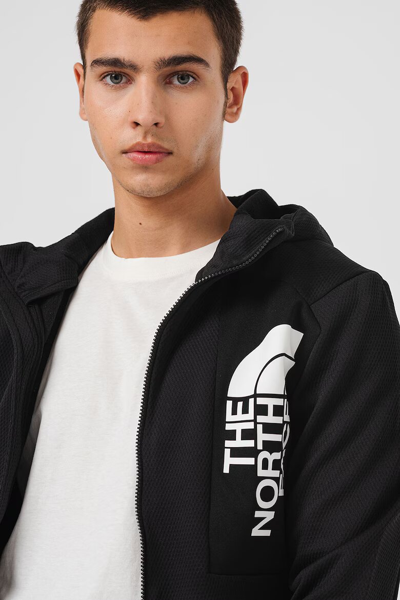 The North Face Худи Merak за хайкинг с цип Избеляло черно