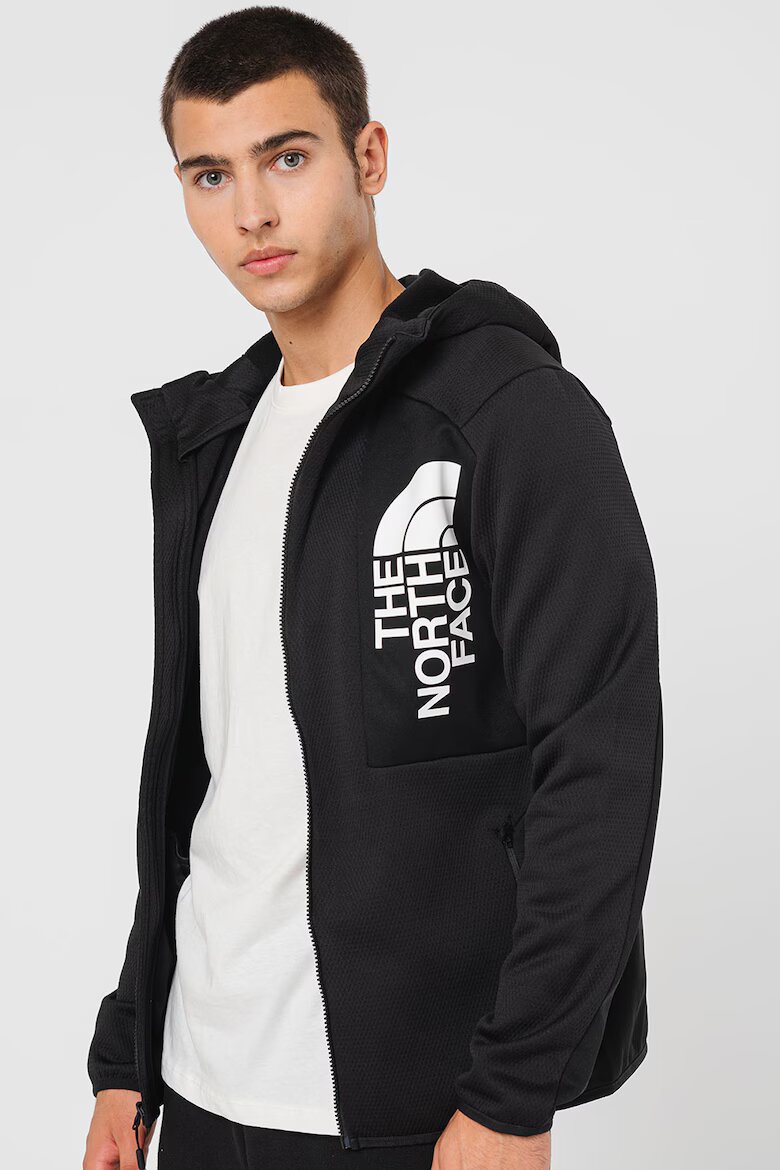 The North Face Худи Merak за хайкинг с цип Избеляло черно