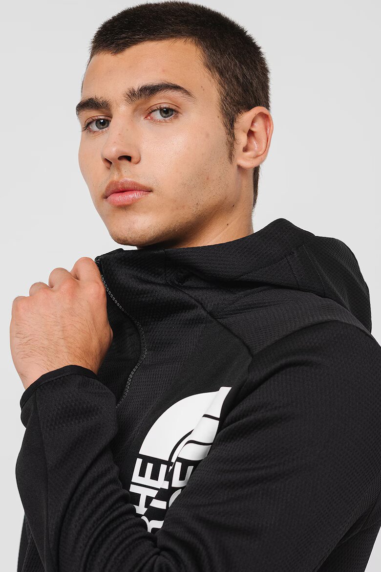 The North Face Худи Merak за хайкинг с цип Избеляло черно