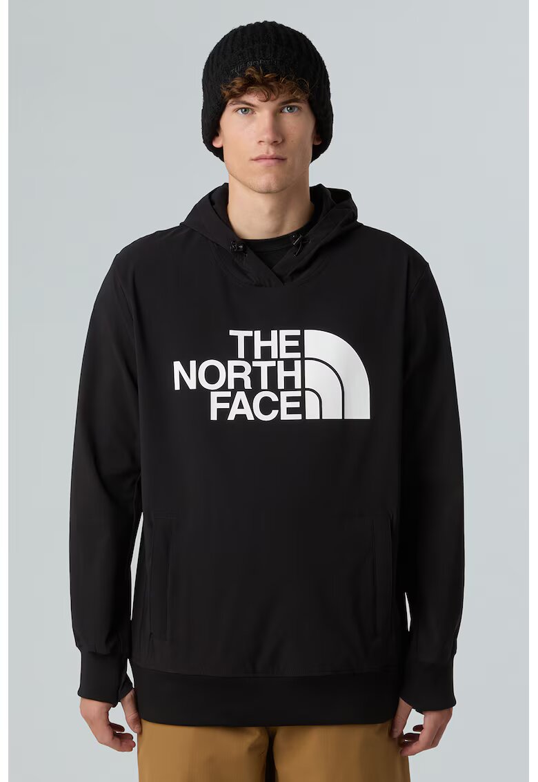 The North Face Худи с джоб кенгуру и лого - Бял/Черен