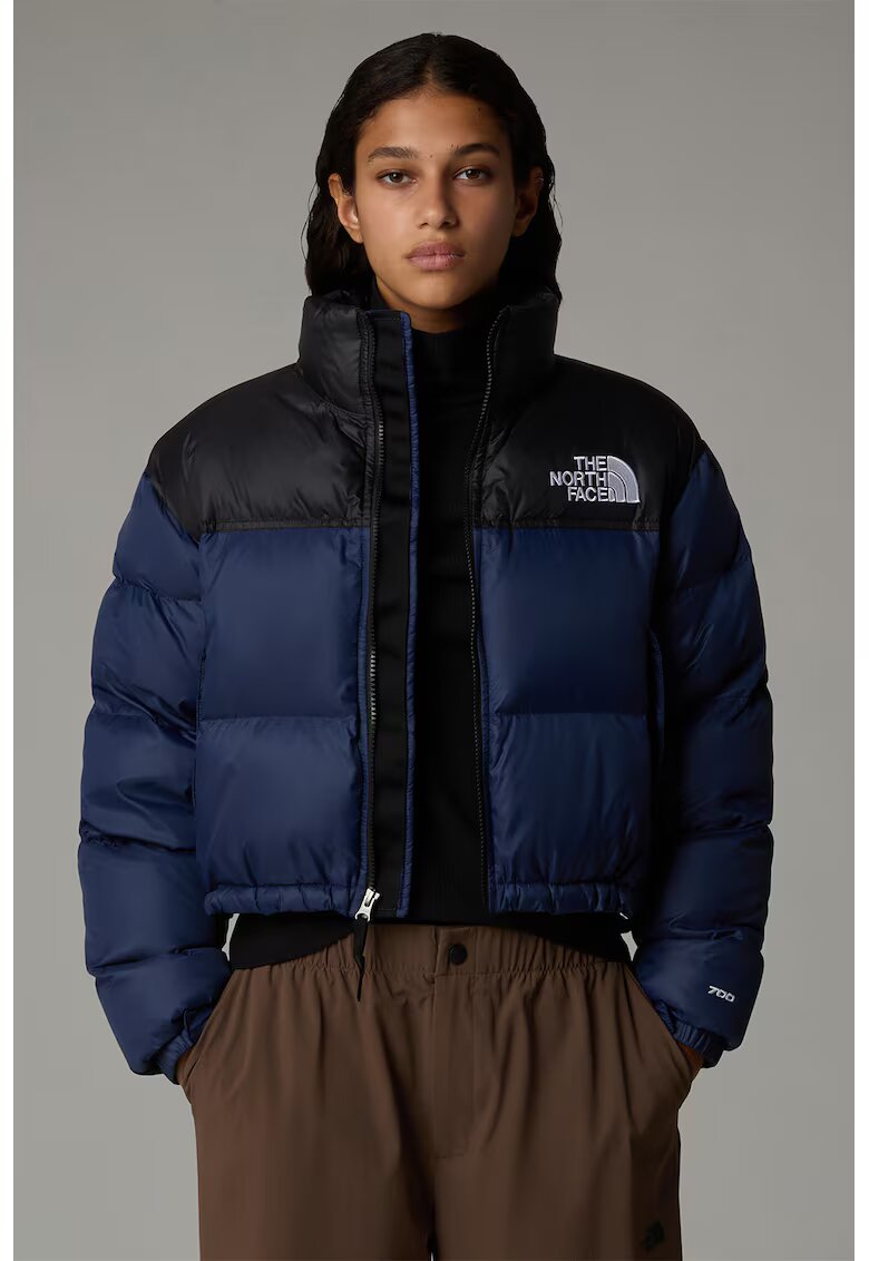The North Face Късо зимно яке Nuptse с пухена вата - Черен/Индигово синьо