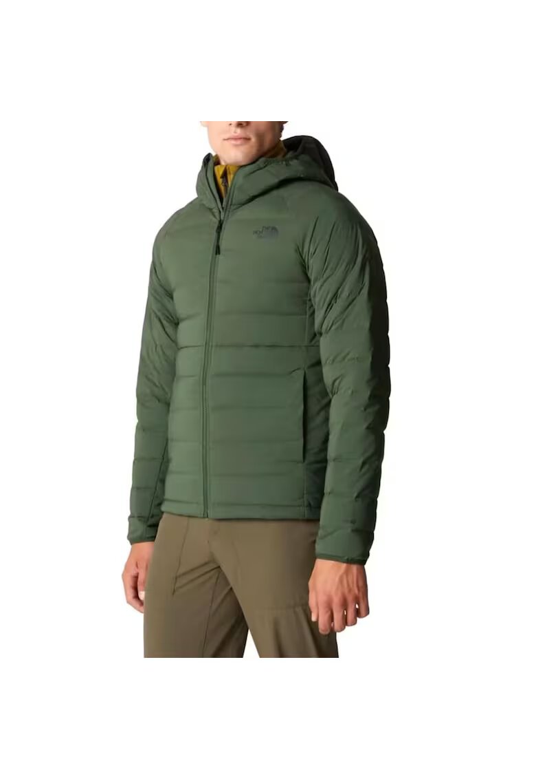 The North Face Мъжко яке естествен пълнеж - зелено - полиестер и еластан - зимен сезон
