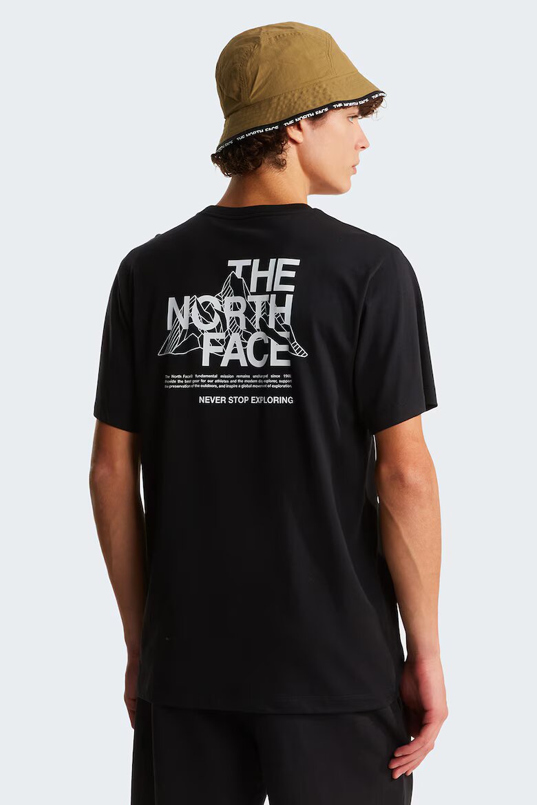 The North Face Тениска Mountain Sketch с овално деколте Черен/Мръснобял