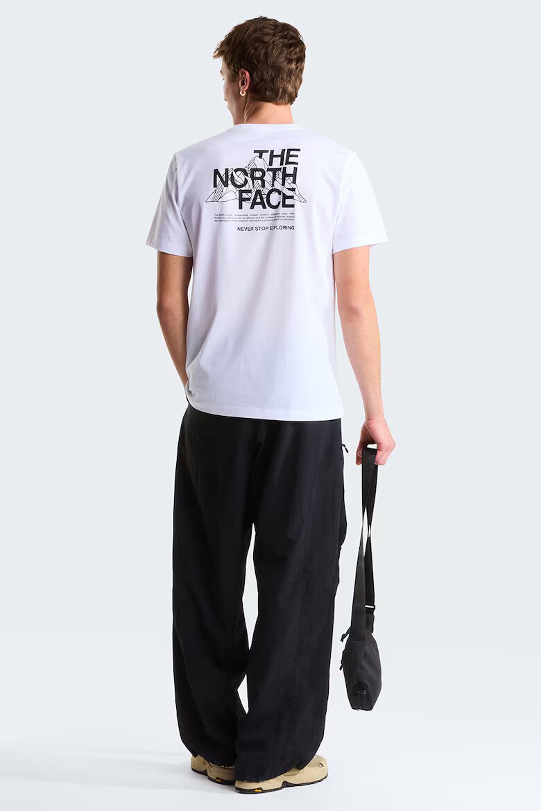 The North Face Тениска Mountain Sketch с овално деколте Избеляло черно/Бял