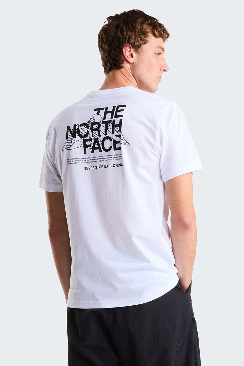 The North Face Тениска Mountain Sketch с овално деколте Избеляло черно/Бял