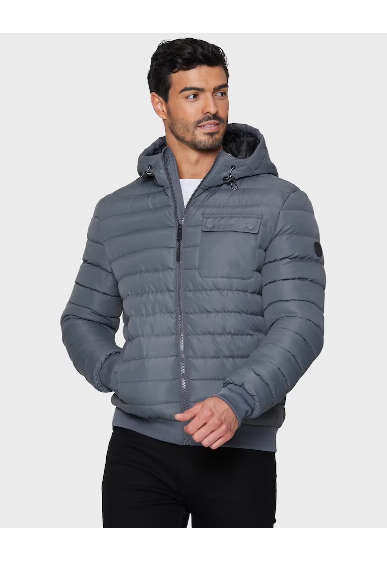 Threadbare Капитонирано яке Bescot 2231 с джобове с капаче - Въглен сиво