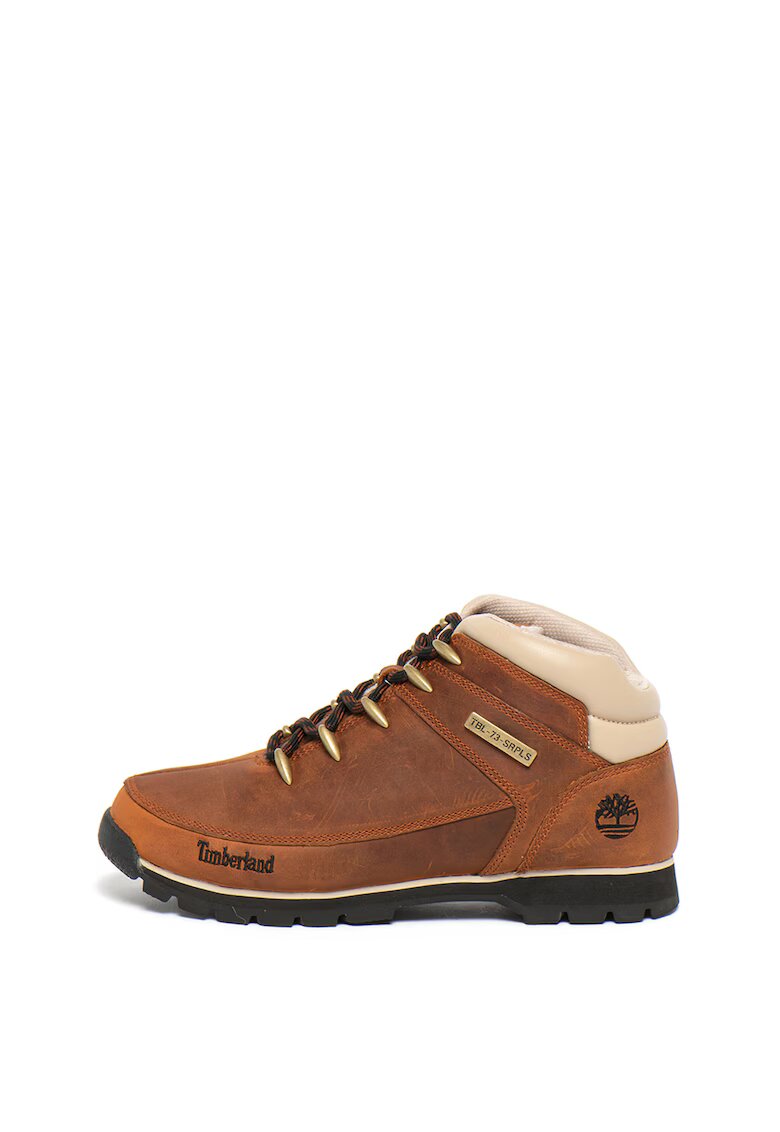 Timberland Боти Euro Sprint Hiker от набук с текстил - Канелено кафяво