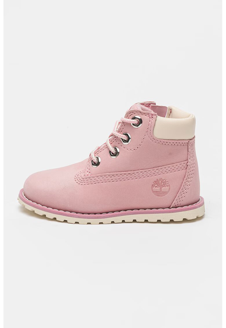 Timberland Боти от набук - Слонова кост/Пастелнорозов