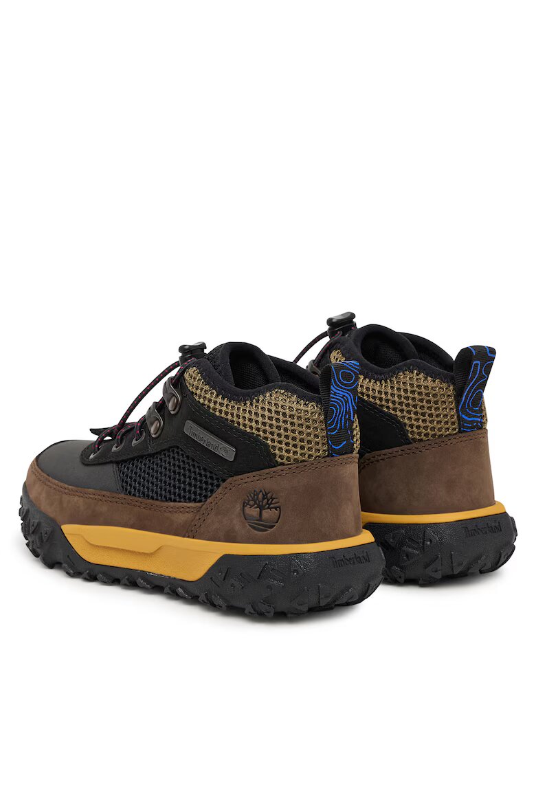 Timberland Ботуши за момчета естествена кожа Черен/Кафяв