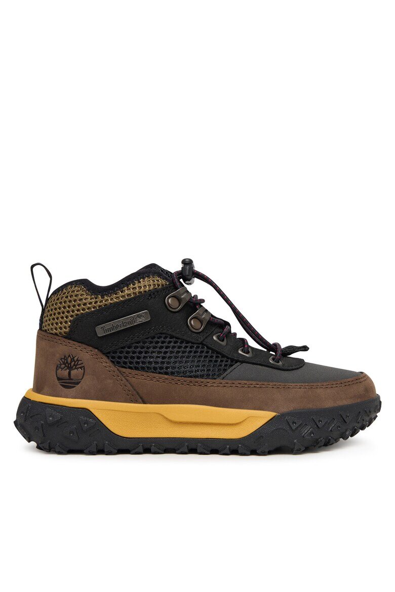 Timberland Ботуши за момчета естествена кожа Черен/Кафяв