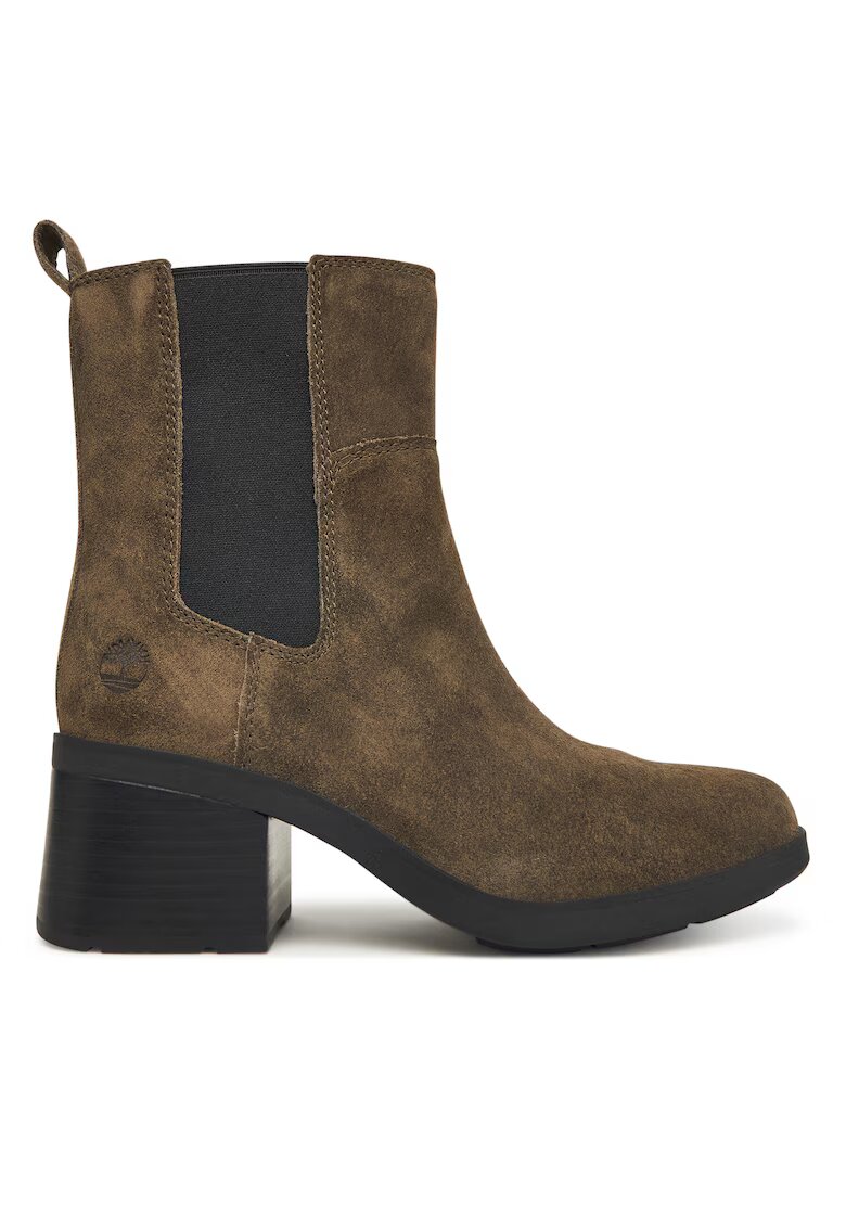 Timberland Дамски боти от естествена кожа - тъмнокафяви