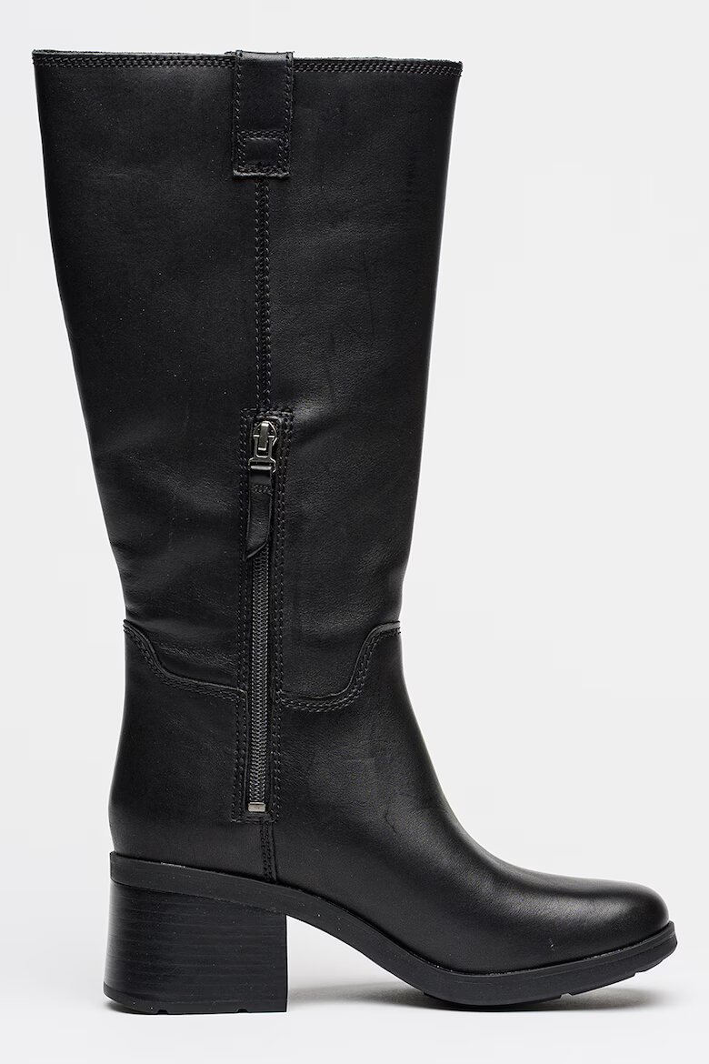 Timberland Кожени дълги ботуши Bellevaux с масивен ток Черен