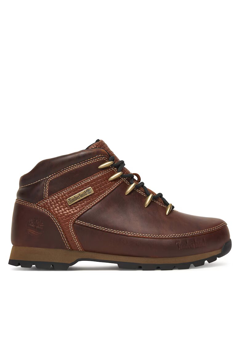 Timberland Мъжки боти Euro Sprint Mid Lace - естествена кожа - кафяви
