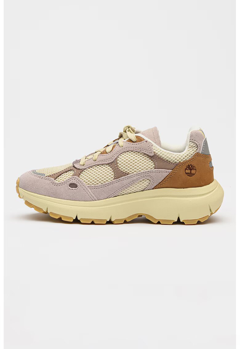 Timberland Спортни обувки Hazel Lane с велур - Светло бежово/Шам фъстък зелено