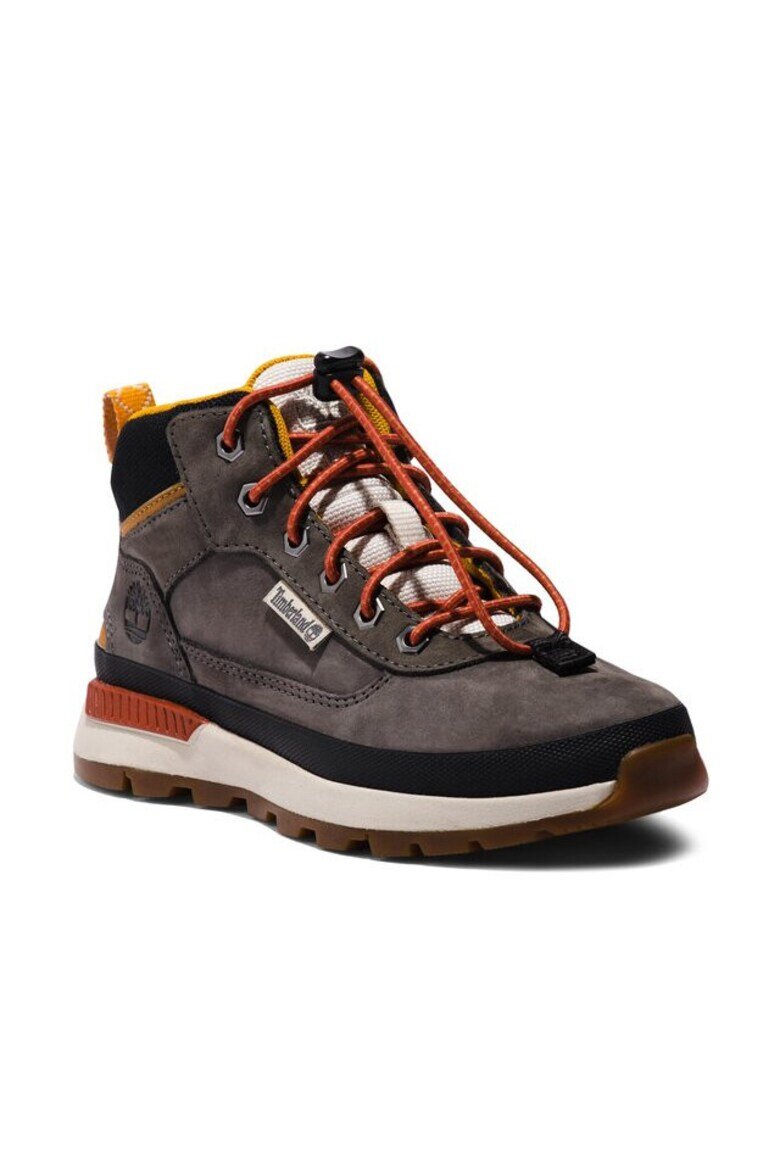 Timberland Унисекс боти Field Trekker Mid естествена кожа сиви червени