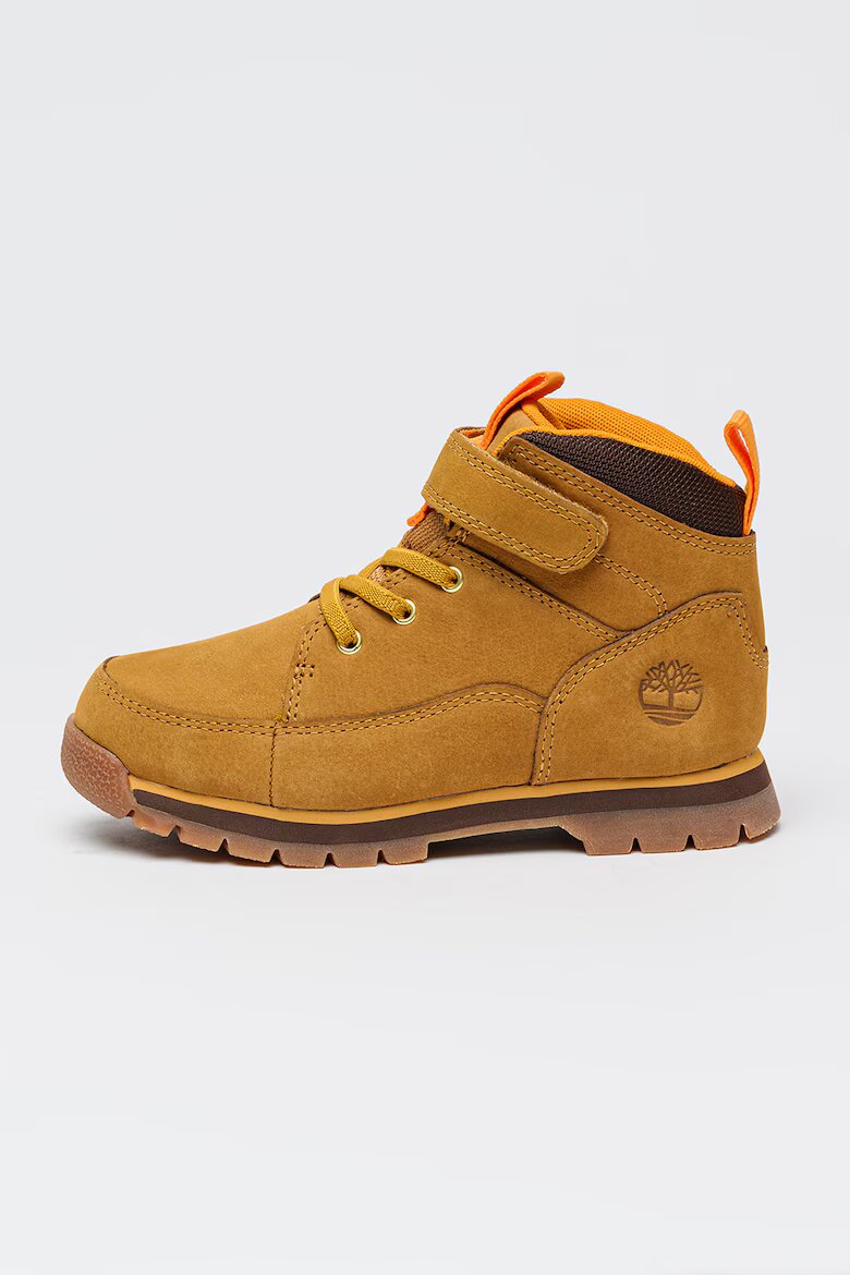 Timberland Велурени боти Euro Rock с велкро Канелено кафяво