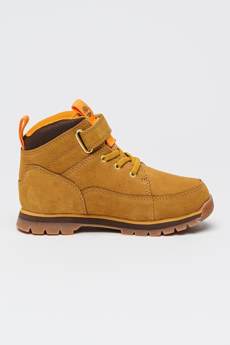 Timberland Велурени боти Euro Rock с велкро Канелено кафяво