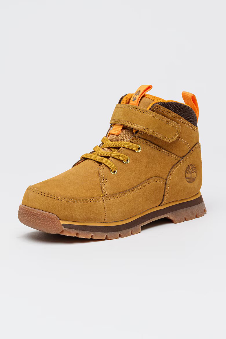 Timberland Велурени боти Euro Rock с велкро Канелено кафяво