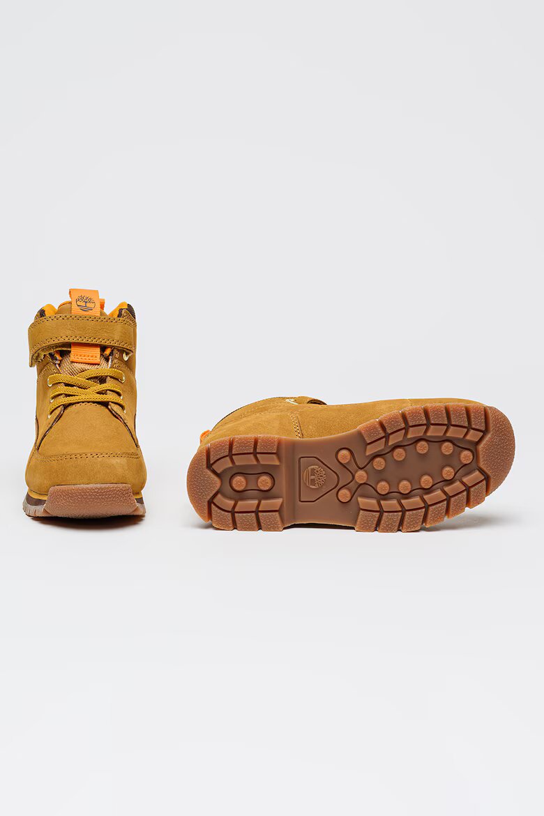 Timberland Велурени боти Euro Rock с велкро Канелено кафяво