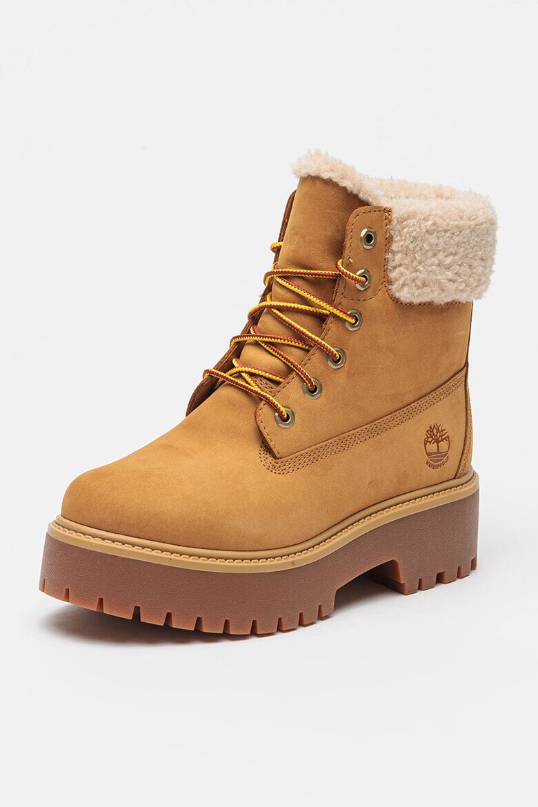 Timberland Водоустойчиви боти Stone Street от набук Слонова кост/Карамел