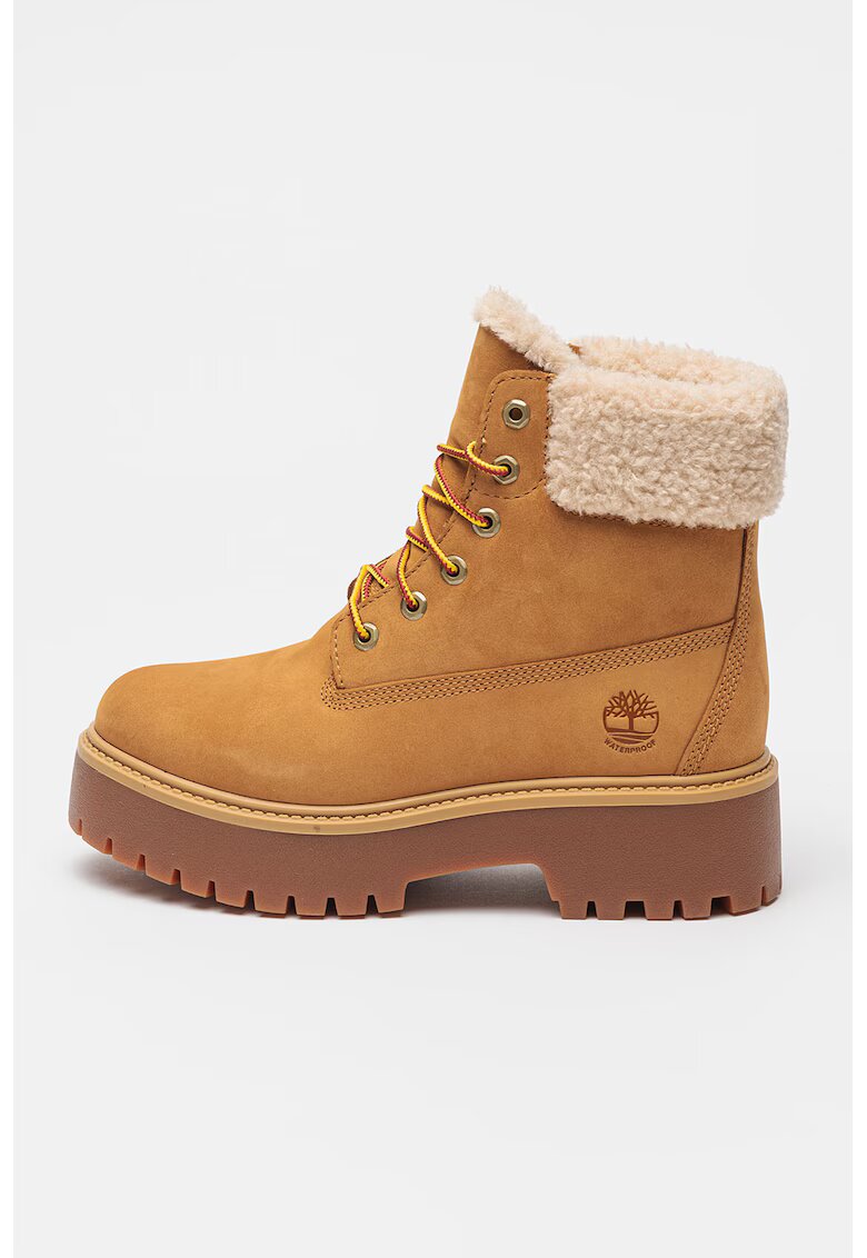 Timberland Водоустойчиви боти Stone Street от набук - Слонова кост/Карамел