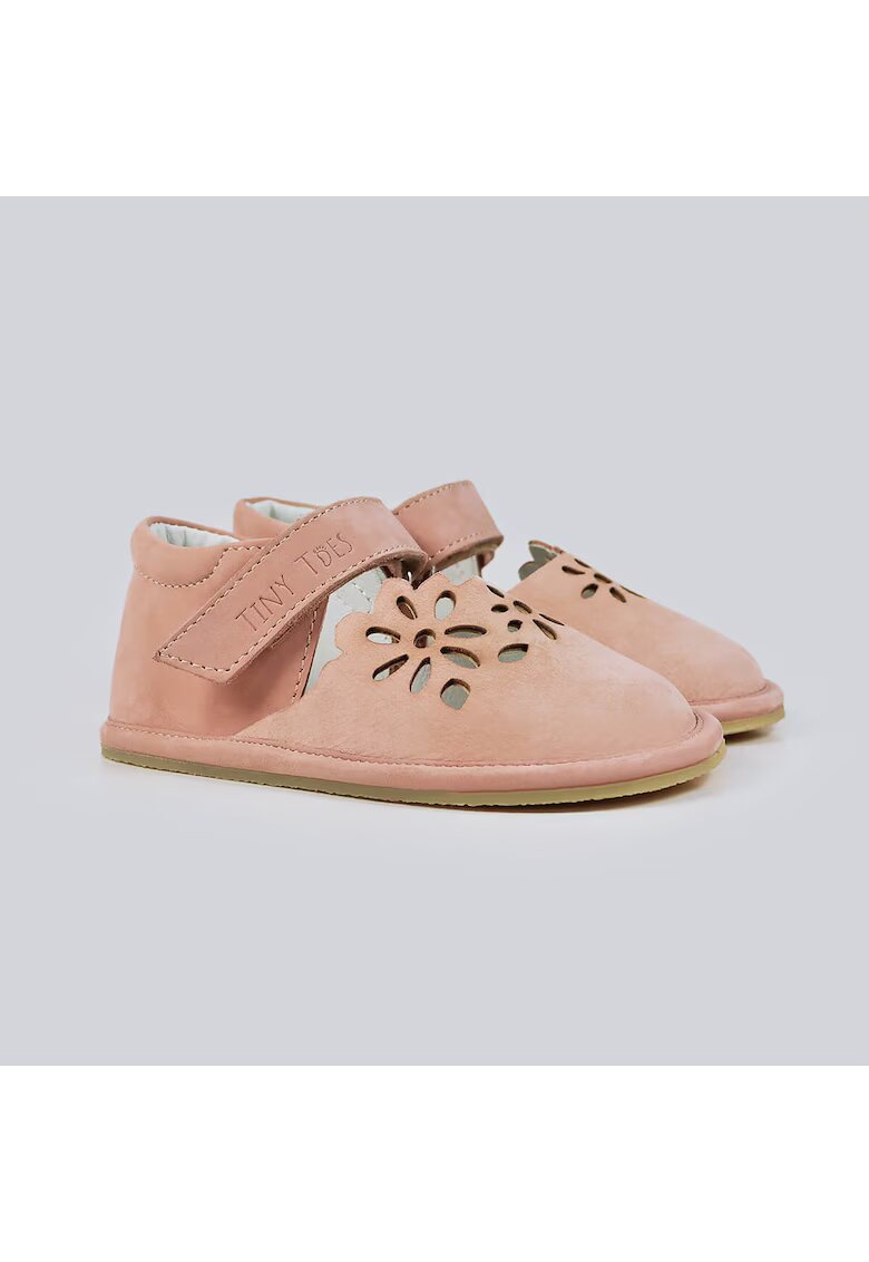 TINY TOES Pantofi Barefoot din piele naturala - Aster - Roz