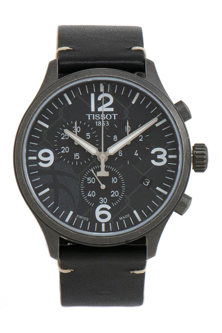 Tissot Часовник с хронограв и сменяеми каишки Черен