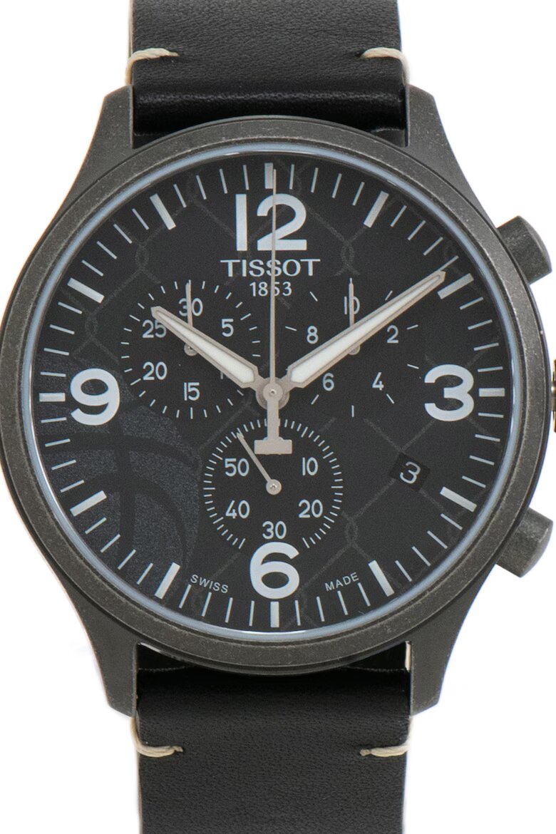 Tissot Часовник с хронограв и сменяеми каишки Черен